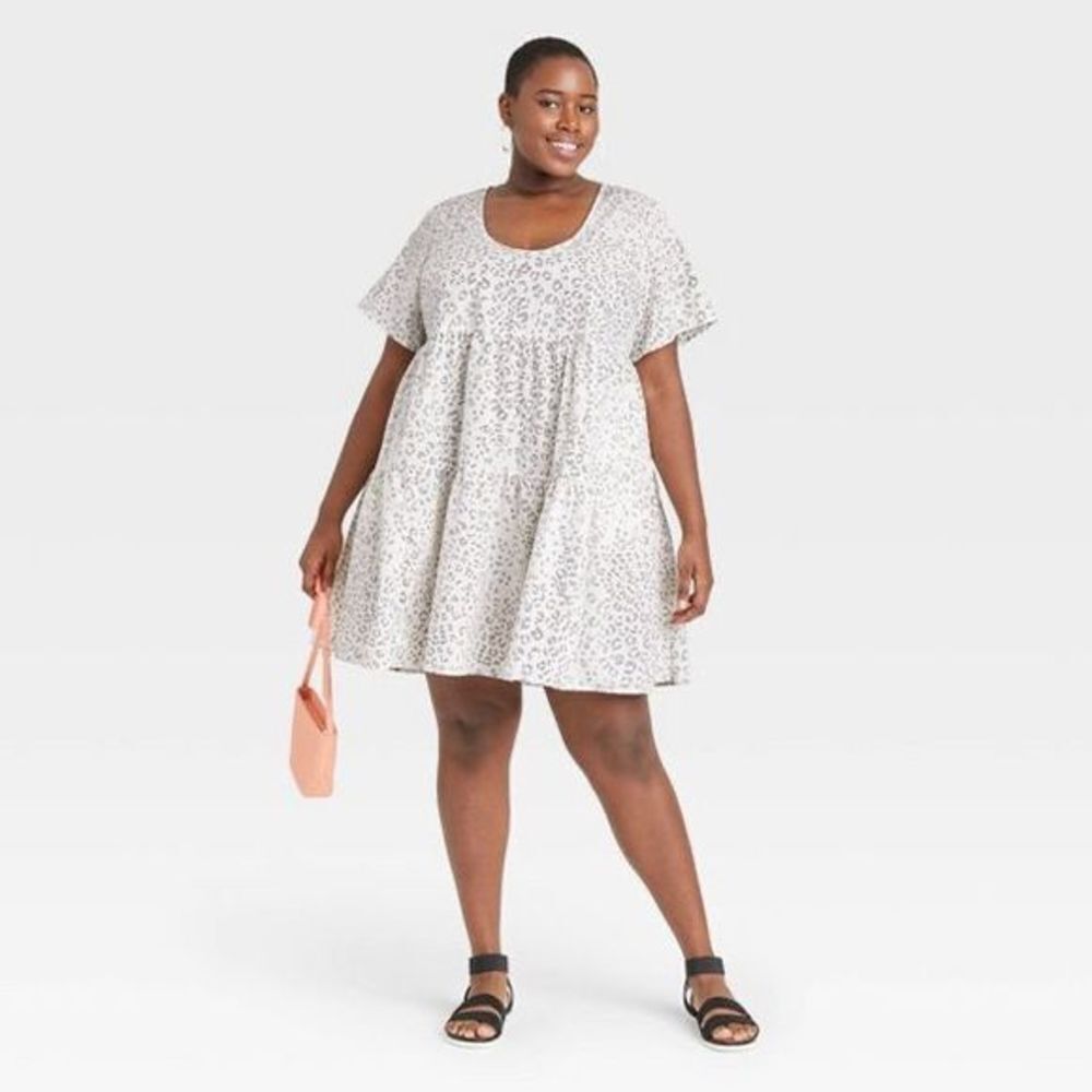 A New Day Flutter Short Sleeve Tiered Dress Size XL